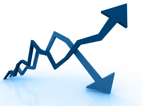 rising and falling graph arrowheads