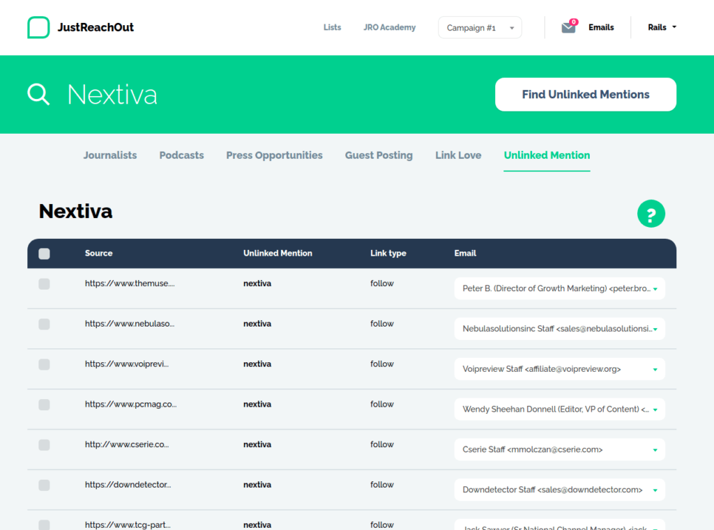 justreachout seo tool for journalist and influencer outreach
