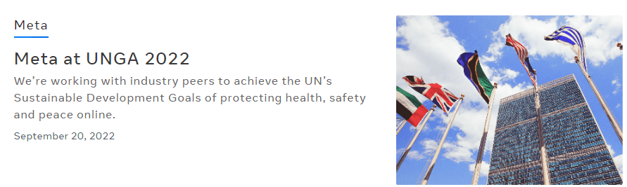 meta at unga 2022 latest news