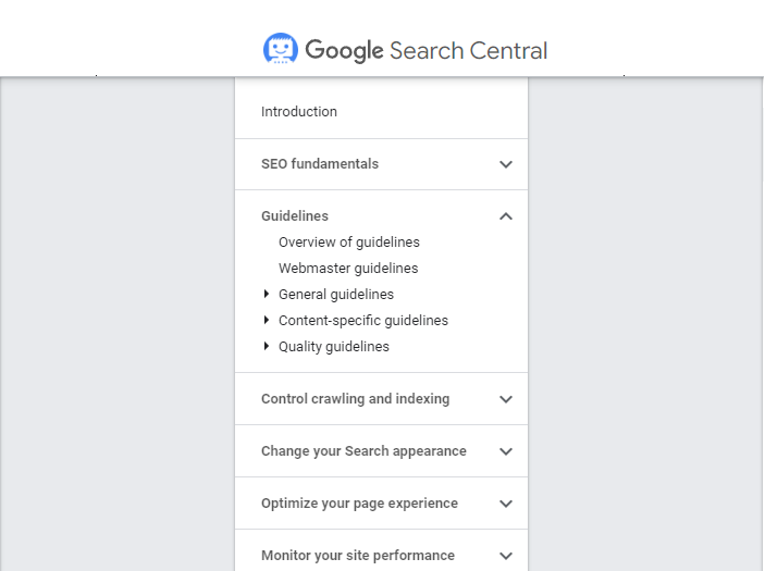 google search central seo fundamentals page